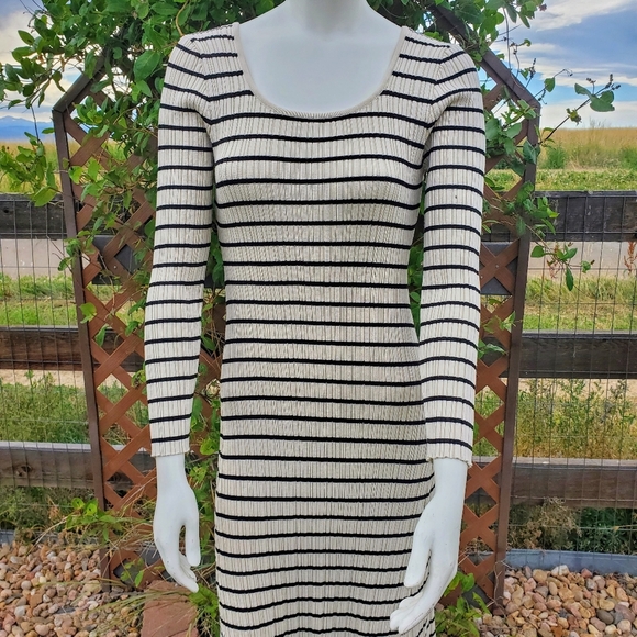 Blupepper Striped Long Sleeve Women's Maxi Bodycon Dress Size Large EUC - Picture 11 of 13